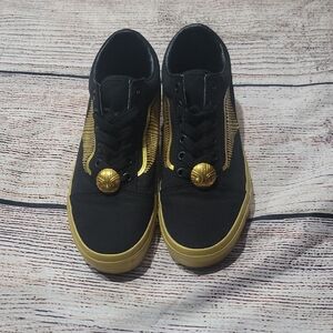 Vans Black and Gold Athletic Shoes (Harry Potter)